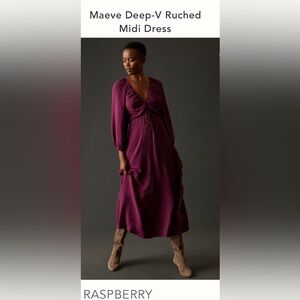 ANTHROPOLOGIE MAEVE Deep Plunge Dress